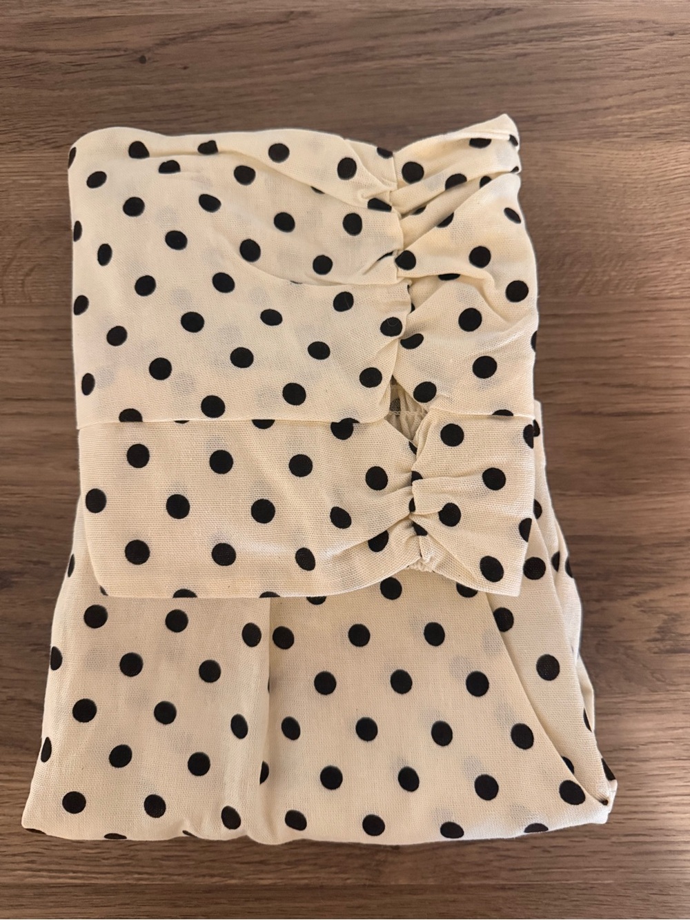 Two Piece Polka Dot Beige and Black Short Set